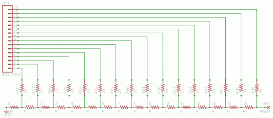 A 16-bit R-2R Ladder Schematic